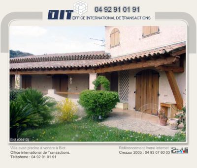 2A4I - Maison / Villa avec piscine à vendre à Biot (06410).