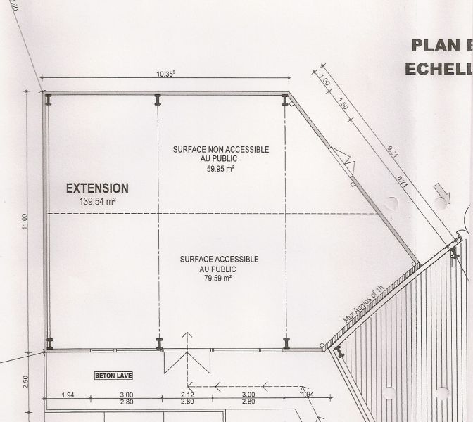 Location local 140m² sans droit au bail