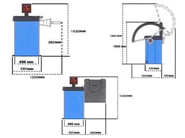 Machine equilibreuse de roue semie auto LCD17' 10 a 24 (DLMC3)