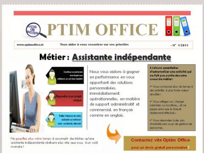 Optim Office, services d'une télésecrétaire à Paris
