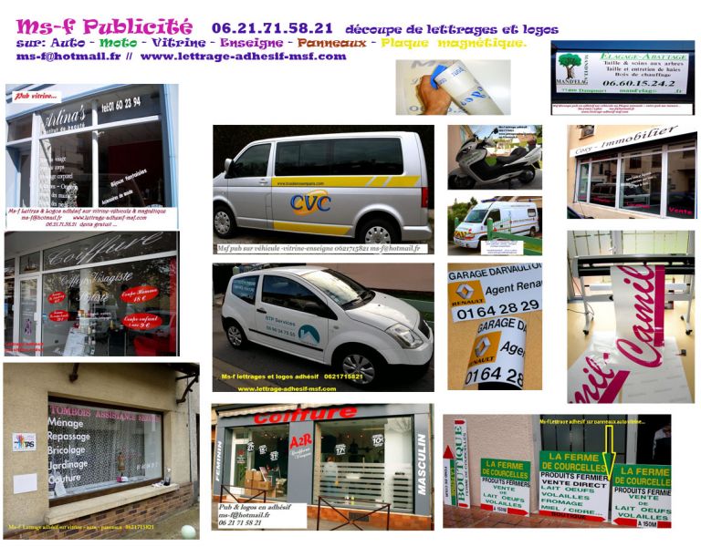 Plaque en magnetique et pub pour utilitaire