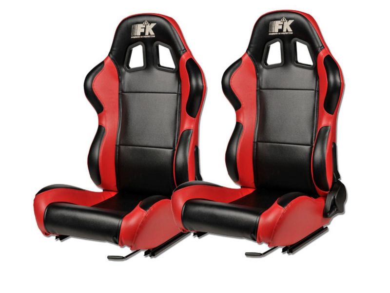 Siège Sport  Boston (gauche+droit) Noir-Rouge UNIVERSELS 