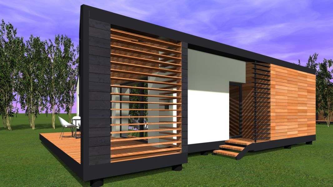 Maison en bois style chalet design E.k de 80m2 t