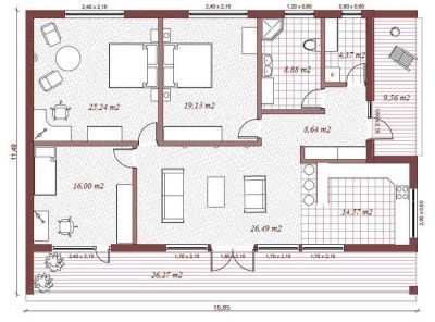Maison contemporaine de 123.3 M² habitable plus 35.83 M² de terrasse 