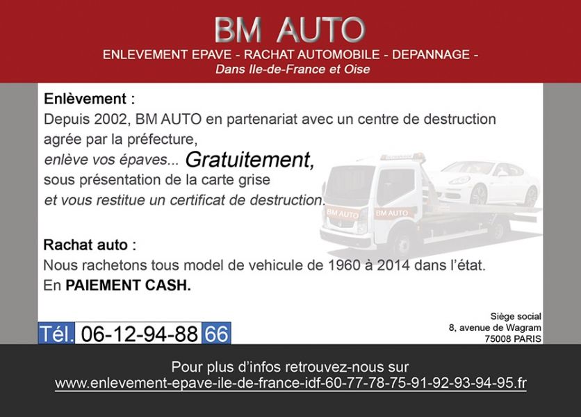 Enlevement epave gratuit 60 95 94 93 92 91 77 78 75 06/12/94/88/66